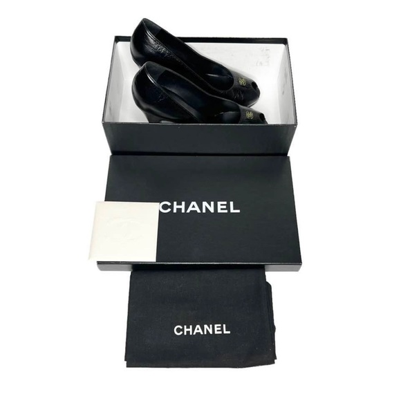 CHANEL • CHAUS OUVERTES HEELS W/ BOX & DUST BAG (38) - Picture 12 of 13